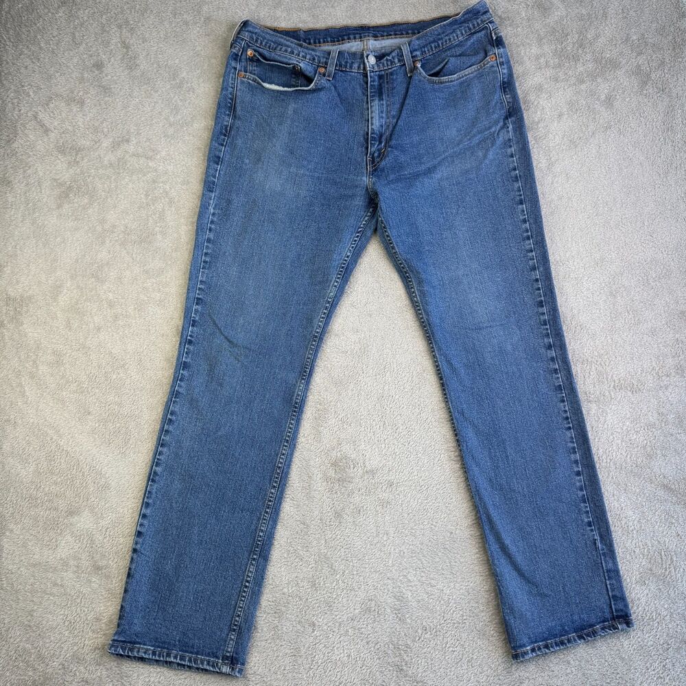 Levi's 514 Jeans Mens 36x32 Blue Medium Wash Denim Cotton Straight Leg Casual
